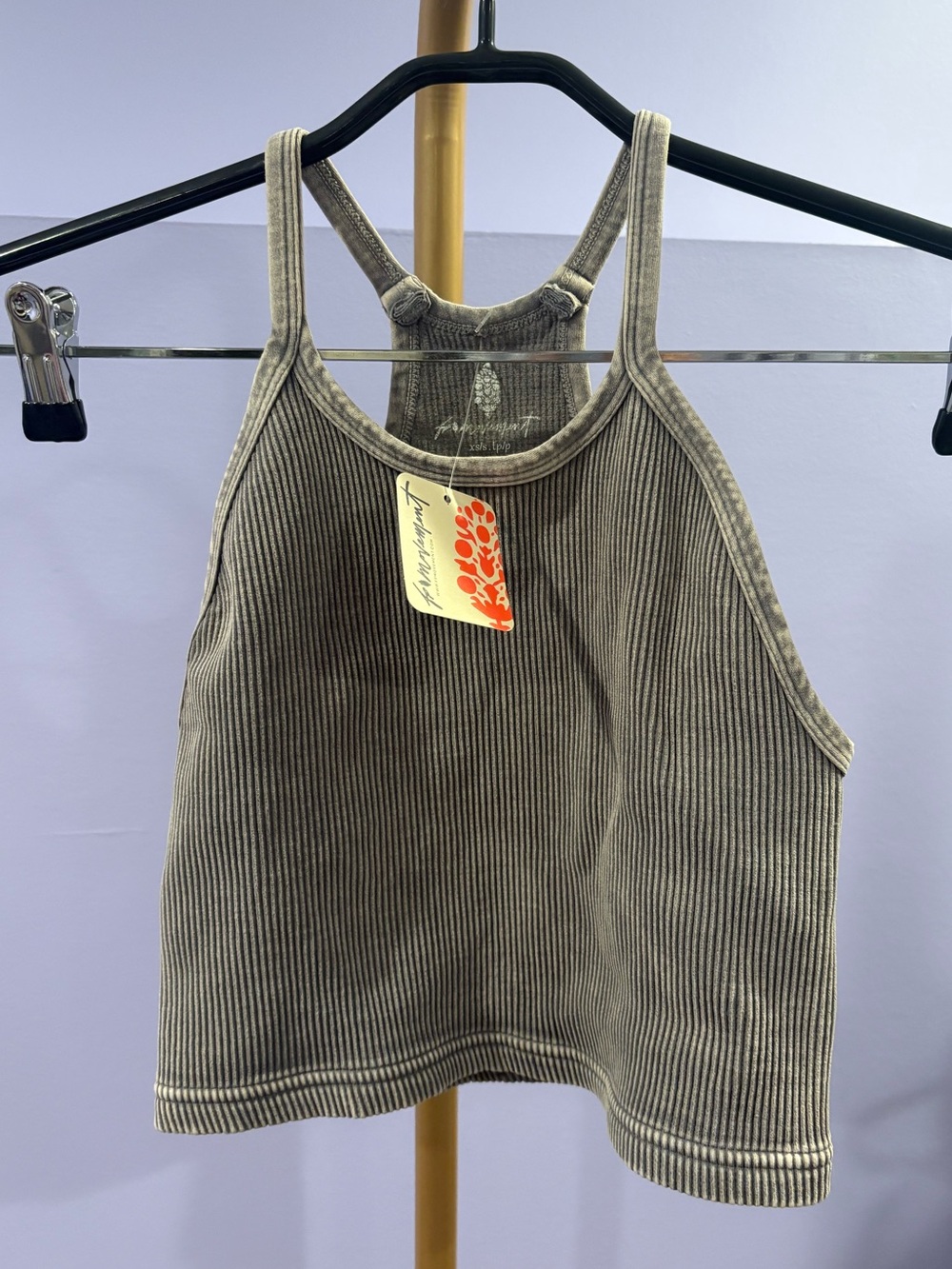 Free People Ribbed Tank Top in Olive